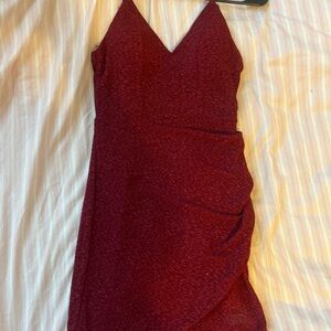 Sparkly Burgundy Mini Dress